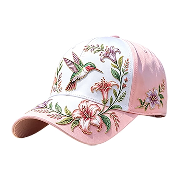 Vintage Floral Patchwork Baseball Cap for Women, Color Block 3D Flower Printed Adjustable Dad Hat, Lightweight Sun Hat for Outdoor Travel Daily Wear