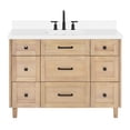 thumbnail image 6 of ARIEL Monroe 49 Inch Single Rectangle Sink Bathroom Vanity With Pure White Quartz Countertop 1.5 Inch Edge In Oak, 6 of 8