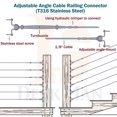 thumbnail image 4 of Deck Man T316-Stainless Steel Adjustable Angle 1/8" Cable Railing Kit/Hardware For Wood Post?Marine Grade (10 Pack), 4 of 4