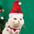 thumbnail image 4 of KYAIGUO Christmas Cat Costume Cute Cat Santa Hat & Scarf with Mini Bells Set for Puppy Christmas Cosplay Party Clothes, 4 of 6