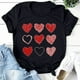 thumbnail image 2 of Camiseta de manga corta con cuello redondo y estampado de San Valentín para mujer Pompotops  hfajkhk125220, 2 of 4