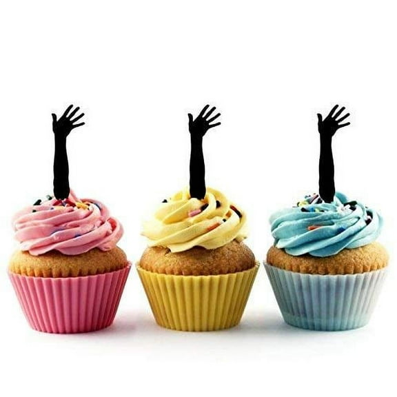 Hand Bye Silhouette Acrylic Cupcake Toppers 12 pcs