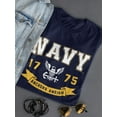 thumbnail image 3 of US Navy Womens Graphic Tee Navy - Anchor Aweigh 100% Cotton Regular Fit, 3 of 4