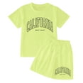 thumbnail image 4 of YuYuBao Toddler Girls Outfits Sets Summer California Print Short Sleeve Tee Shirts Tops And Shorts Pockets 2 Piece Kids Girls Clothing Sets, 13-14 Years, 4 of 4