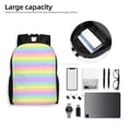 thumbnail image 5 of Women Men Pastel Rainbow Striped Backpack Lightweight Rucksack Casual Daypack For Laptop Trave, 5 of 7