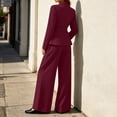 thumbnail image 5 of Miqool Women's 2 Piece Pant Suits Dressy One Button Blazer Wide Leg Pant Work Office Outfits Business Suit Set, 5 of 8