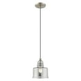 thumbnail image 2 of Livex Lighting  Art Glass 1-Light Brushed Nickel Mini Pendant - 6.75"Dia. x 9.5"-80"Adj. H, 2 of 5