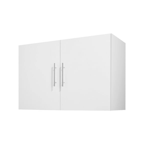 LYYHTY 36" Laundry Room Wall Cabinet, 2-Tier Wall Mounted Storage Cupboard with Adjustable Shelves & 2 Doors, MDF Kitchen Bathroom Utility Wall Cabinet Organizer, White