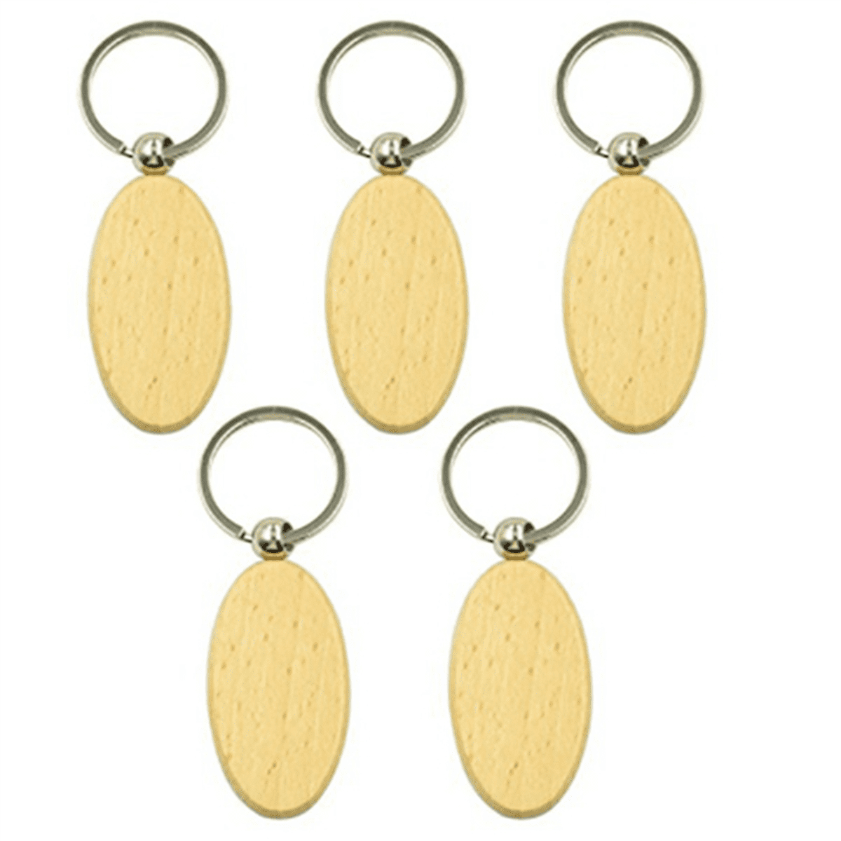 500Pcs Blank Oval Ellipse Wooden Key Chain DIY Promotion Keychain Pendant Keyring Tags Promotional Gifts