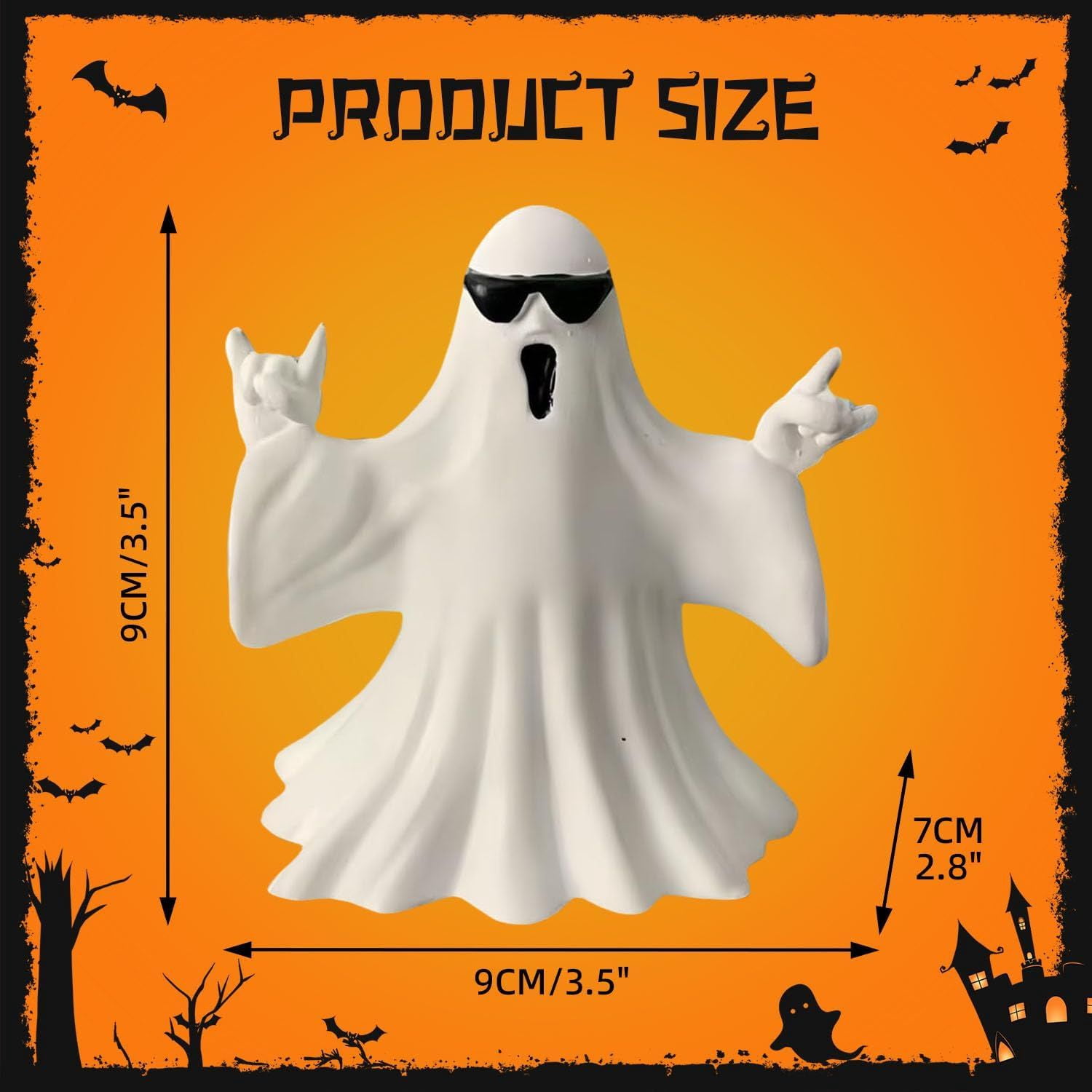 Handmade Resin Ghost Figurines for Halloween Home Decor and Gift Collection