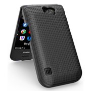 Case for Nokia 2720 V Flip Phone, Nakedcellphone [Black] Protective Snap-On Hard Shell Cover [Grid Texture] for Verizon TA-1295, 2720V
