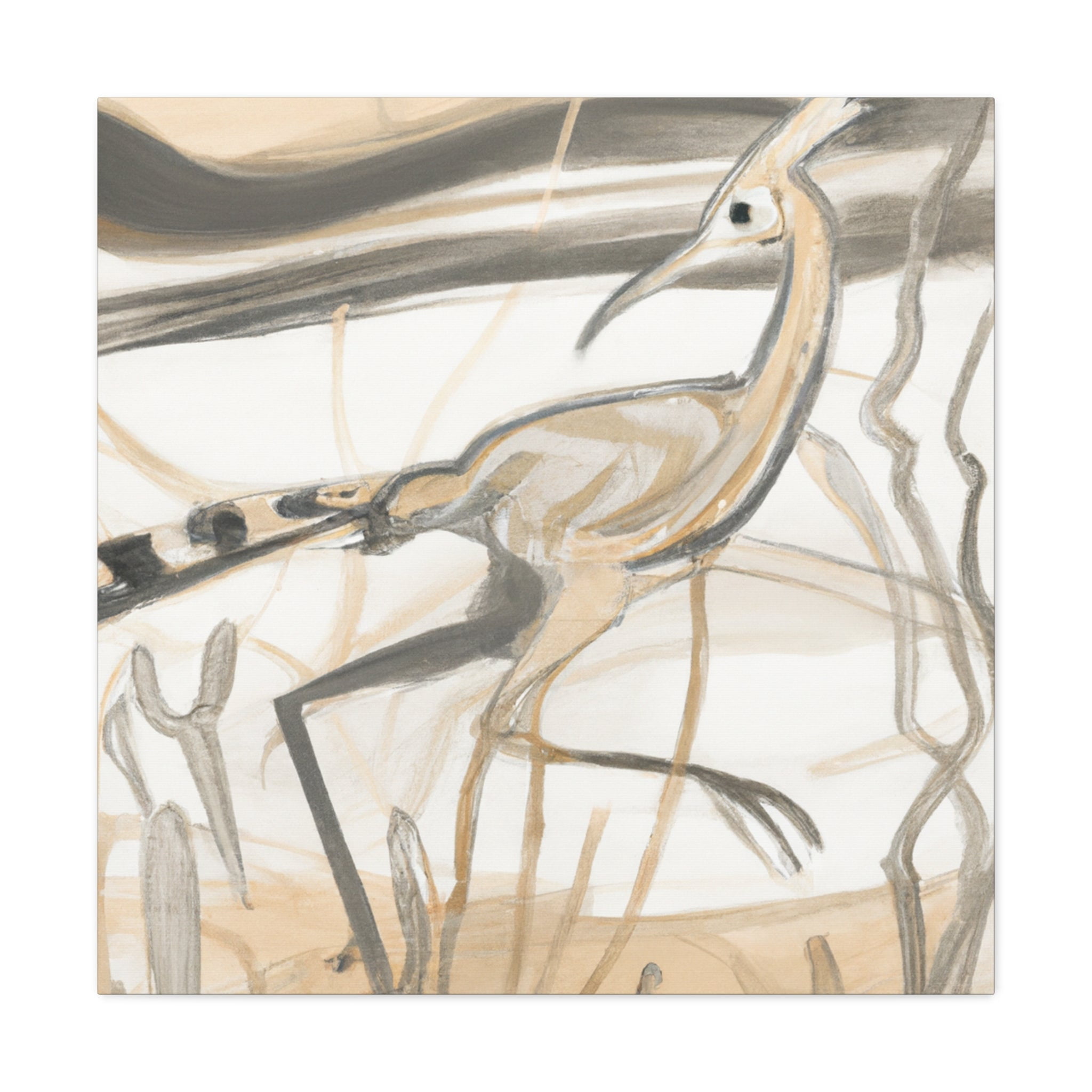 "Roadrunner's Art Nouveau Scene" - Canvas