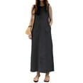 thumbnail image 3 of VONDA Womens Cowboy Dresses Fashion Summer Loose Long Maxi Pleated Dress, 3 of 3
