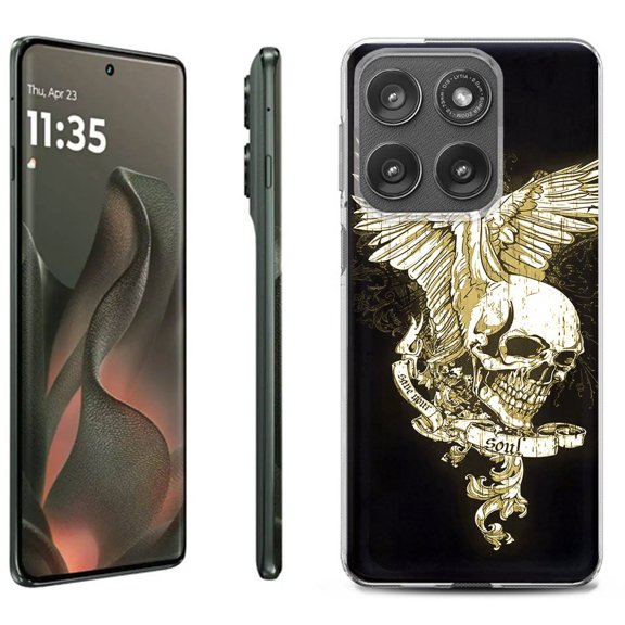 For Motorola Moto Edge 5G 2025 Protective Shockproof Phone Case, by OneToughShield - Wing Skull
