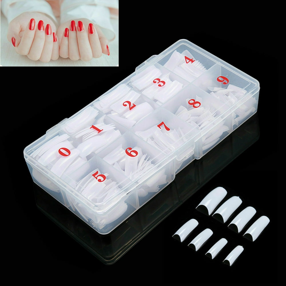 500pcs Nail Tips Natural Fake Nails Half Cover Acrylic Nail Tips