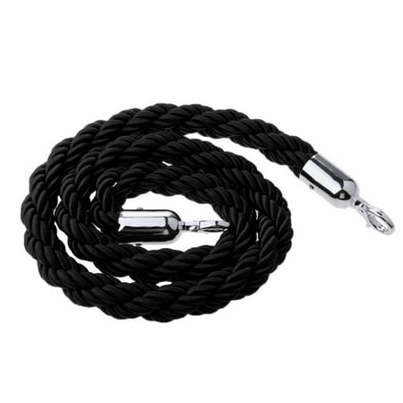 Zxpjkyu 1.5m Stanchion Twisted Rope Black for Control Post Rope Crowd Queue Barrier