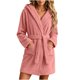 thumbnail image 2 of Neewe Robes for Women Winter Bathrobe Sashes Long Sleeves Kimono Robe Soft Sleepwear with Pockets S-XXL, 2 of 7