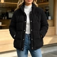 thumbnail image 5 of Qiggri Corduroy Puffer Jacket for Women Stand Collar Solid Color Winter Coat with Pockets Buttons Lined Inner for Casual Outdoor Daily Wear L, 5 of 7