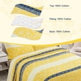 thumbnail image 3 of Juego de edredón UYOF, tamaño king, 100% algodón, reversible, color amarillo, 3 of 8