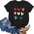 thumbnail image 1 of TIMIFIS T-Shirts pour Femmes de la Saint-Valentin Été Décontracté Manches Courtes Col Rond T-Shirts Mode T-Shirt Imprimé Cœur d'Amour, 1 of 4