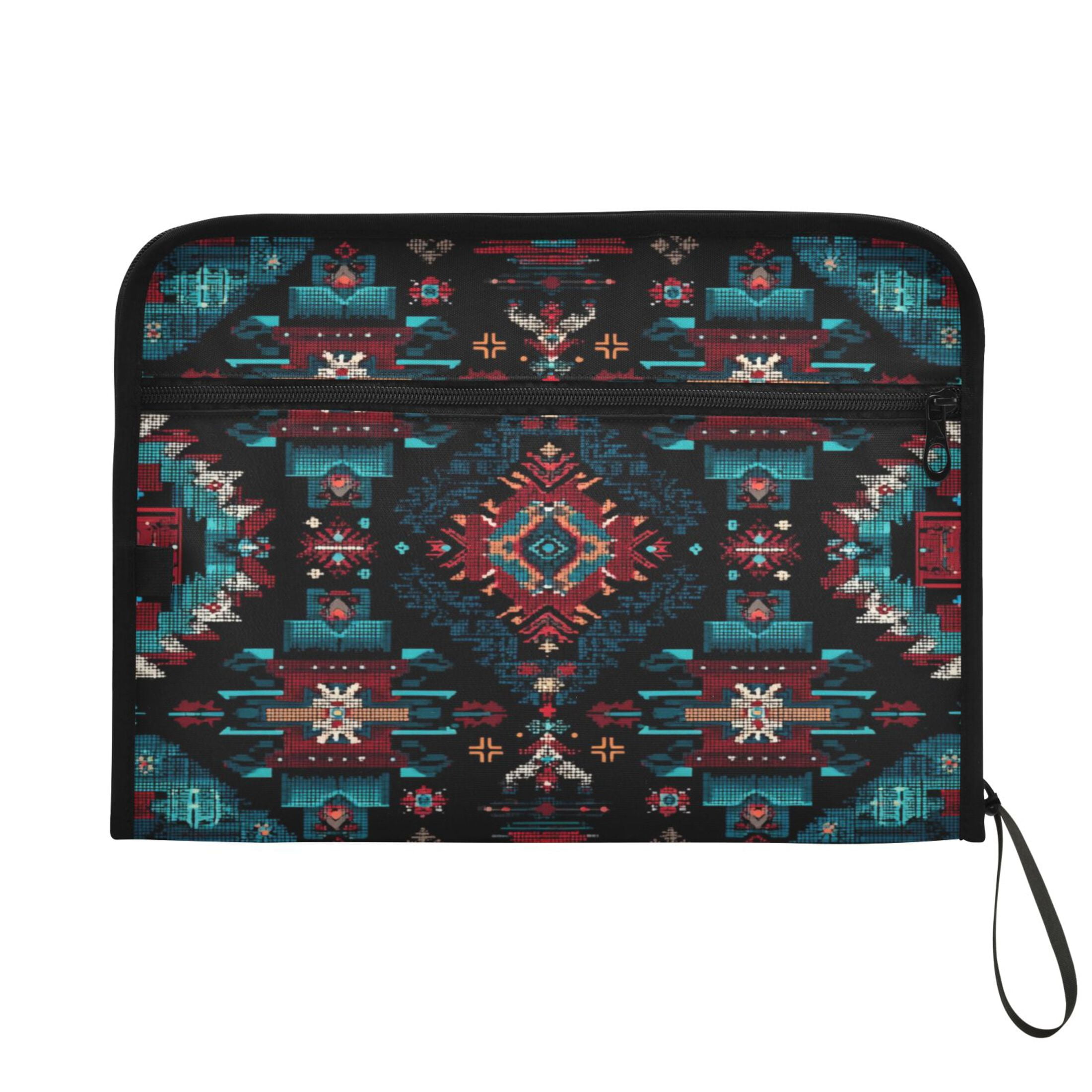 Accordion File Organizer with Zip Closure 13 Pockets Expanding File Folder Letter A4 Paper Document Organizer for Home Office Vibrant Colors Pattern