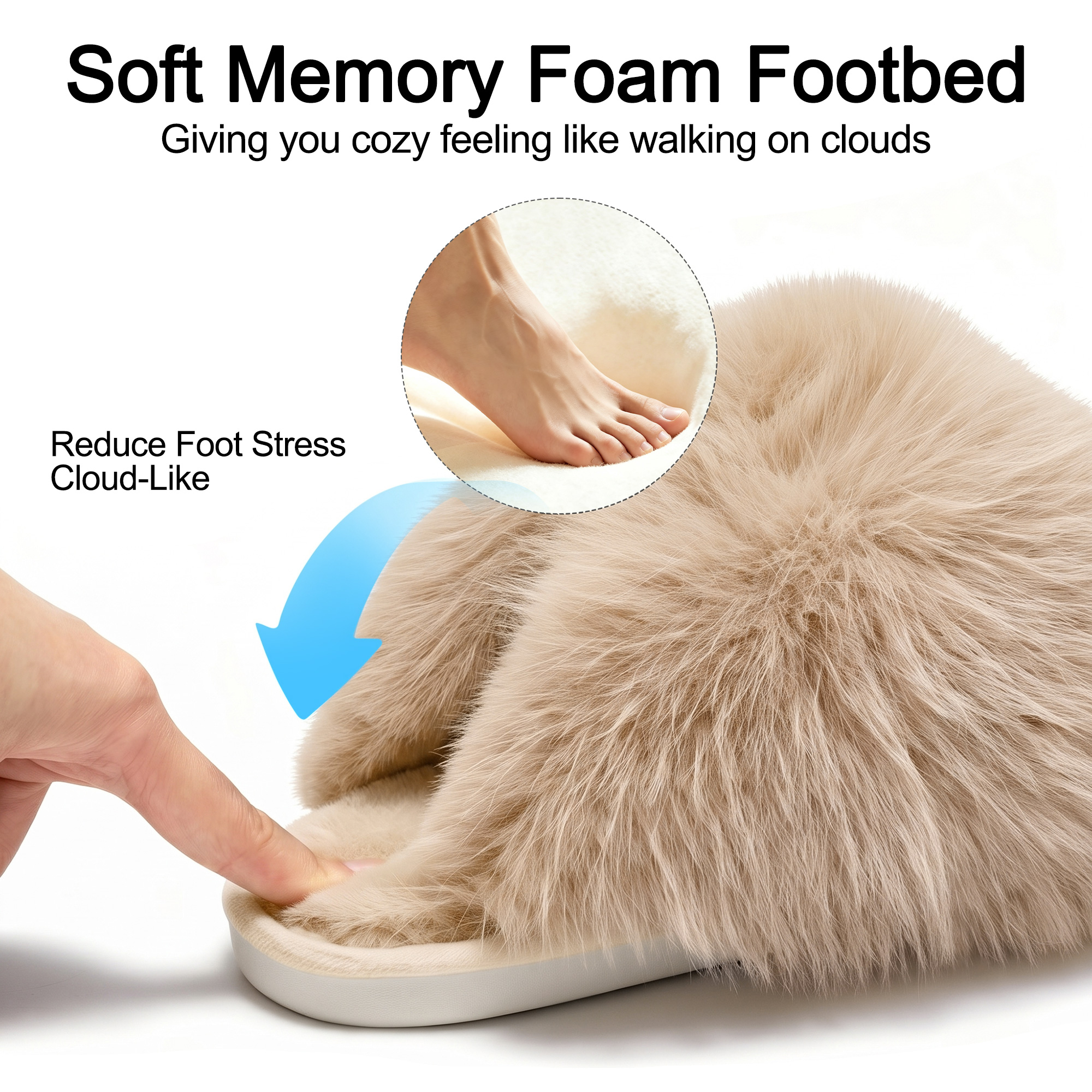 Ecetana Women's Furry Memory Foam Slippers photo 5