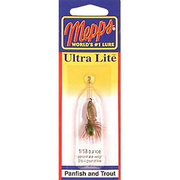 Mepps Ultra Lite Inline Spinner, Gold & Green, 1/18 oz