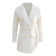 thumbnail image 5 of Hduncf Women's Business Casual Blazer Mini Dress, Double Breasted Long Sleeve Slim Fit Office Suit Jackets Work Outfits White S, 5 of 5