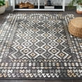 thumbnail image 3 of SAFAVIEH Sunrise Wade Geometric Reversible Indoor/Outdoor Area Rug, Ivory/Beige Black, 6'7" x 6'7" Square, 3 of 9