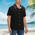 thumbnail image 2 of Lsque Sparkling Pink Night Sky pattern Hawaiian Shirt for Men, Unisex Summer Beach Casual Short Sleeve Button Down Shirts-X-Large, 2 of 9
