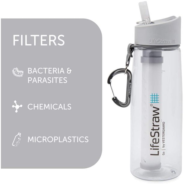 LifeStraw Go Water Filter Bottle with 2Stage Integrated Filter Straw