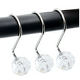 thumbnail image 3 of 12 Piece Set - 12pcs Crystal Clear Sphere Shower Curtain Hooks Rings Rustproof, 3 of 3