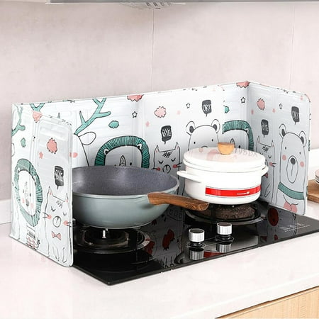 

MRULIC Home Kitchen Stove Foil Plate Prevents Oil Splash Cooking Hot Baffle Kitchen Tool C