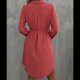 thumbnail image 5 of Vestido Camisero de Larga con Botones para Mujer, Informal, Holgado, con Cintura Ajustable y de . Caoba M, 5 of 10