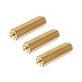 thumbnail image 1 of Unique Bargains M3x20mm Female Threaded Standoff Spacer Brass Hex Coupling Nut, 3 Pcs, 1 of 3