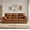 Light Brown, variant on LLappuil 81" Mid-Century Modern Sofa, 3 Seat Sofa Cloud Couch for Living Room, Foil Fabric Dark Brown