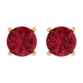 thumbnail image 3 of Clara Pucci 4 ct Brilliant Round Cut Solitaire Studs VVS1 Genuine Conflict free Red Ruby Solid 14K Yellow Gold Designer Everyday Earrings Push Back, 3 of 5