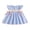 Blue, variant on Toddler Baby Girl Easter Outfit Rabbit Embroidery Fly Sleeve Crewneck Smocked Dresses Bowknot Plaid A-line Dress Cute Summer Clothes 6M-5T