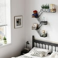 thumbnail image 6 of BESKADI 5-Tier Fire Escape Shelf Wall Mount Shelf- Black Floating Shelves for Wall, Metal Unique Wall Shelf, Action Figure Stand Display Shelf, Cool Decorative Shelves for Knick Knacks, Bathroom, 6 of 8