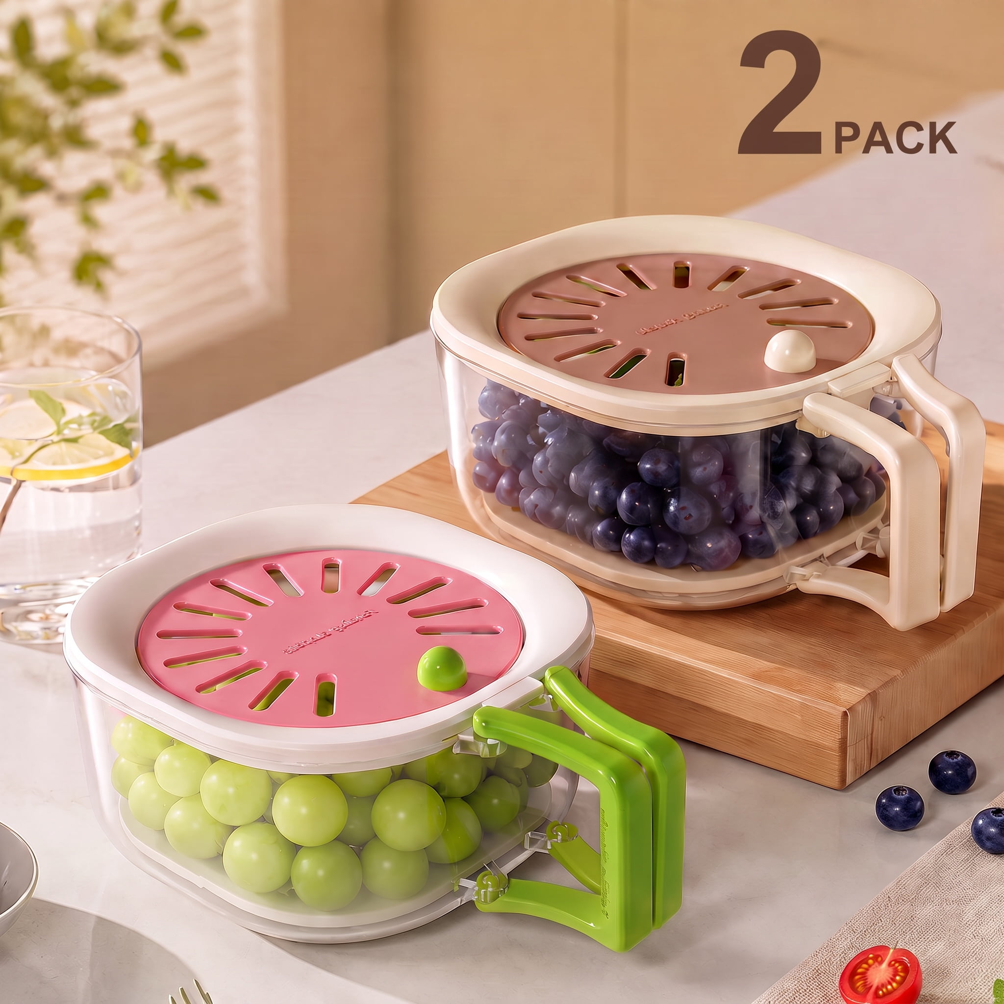 2026 NEW Self Spinning Berry Washing Bowl, Berry Bowls with Holes