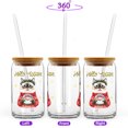 thumbnail image 2 of Hello Welcome Winter Ragdoll Holding Snow Globe Snowman 16oz Glass Cup Mug Cat Lover Kitten Owner Gifts Idea Glass Can with Bamboo Lid and Straw - 13015, 2 of 5
