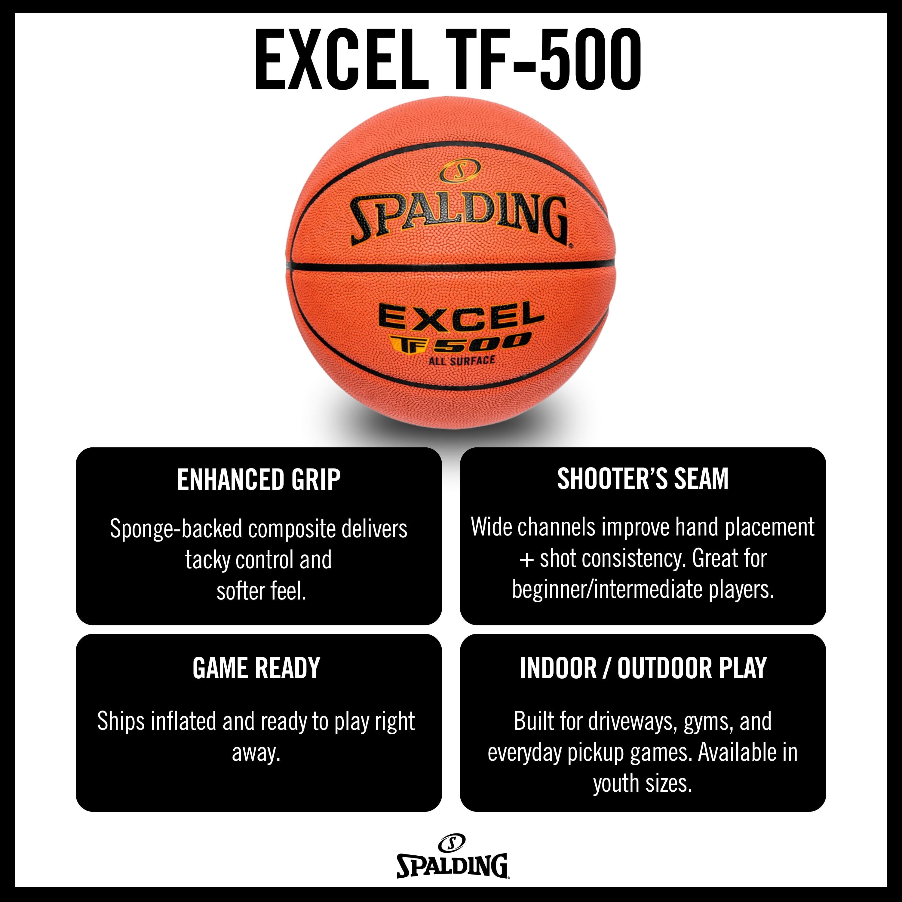 Spalding Excel TF-500 Indoor-Outdoor Basketball 28.5"