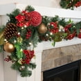 thumbnail image 3 of Village Lighting 9 ft. Pre-Lit LED Garland - Scarlet Hydrangea, 3 of 8
