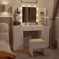thumbnail image 3 of GetYes Makeup Vanity with Hollywood Mirror and Light, Stool Included, Contemporary, White, 3 of 7