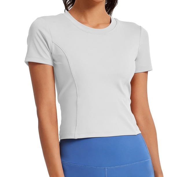 Camisa de Entrenamiento de Manga Larga para Mujeres Camisa de Senderismo Seca Rápida Respirable, Camisa de Entrenamiento de Manga Larga con Ajuste Suelto para Correr Yoga, Ropa Activa Al Aire Libre S