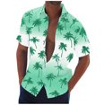thumbnail image 2 of Blusa y camisa de manga corta con cuello vuelto Camisa casual para hombre Camisa de bolos vintage de manga corta Camisas de verano de playa cubana Camisa con botones Blusa para hombre Poliéster, 2 of 5