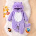 thumbnail image 5 of CUZIBR Baby Boy Halloween Costumes Girl Fuzzy Onesie Animal Romper Jumpsuit Hooded Zip Up Long Sleeve Cozy Trick or Treat Clothes,Purple,0-3 Months, 5 of 8