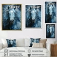 thumbnail image 4 of Designart "Vibrant Blue Equine Horse in Electric Blue III" Animals Floater Framed Canvas Print, 4 of 7