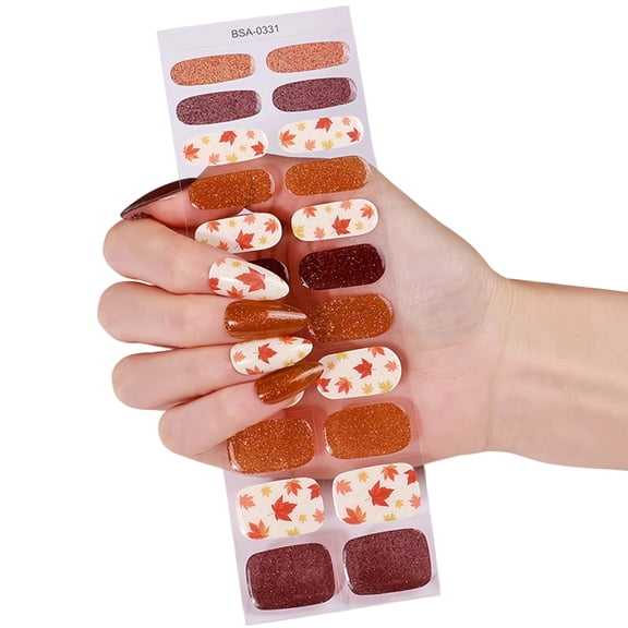 Gels Nails Stickers Not Light Required Instants Application Waterproof for Daily Use Gold Foils Art Full Coverage Fit