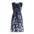 thumbnail image 4 of Rciityk Summer Dresses for Women Casual Round Neck Sleeveless Midi Dress Fashion Floral Printed Boho Tank Dresses Beach Vacation Sundress, 4 of 6